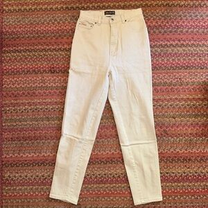 VTG TAN ROUTE 66 STRETCH HIGH RISE SLIM FIT JEANS